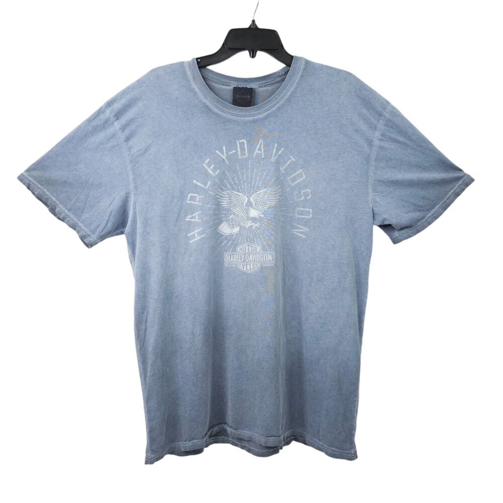 Harley Davidson T Shirt Mens XL Double Sided Light Gray Bowling Green Kentucky